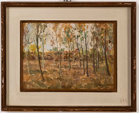 Carlo Zanfronini (Mantova 1897 - 1976)  - Bosco di pioppo,  