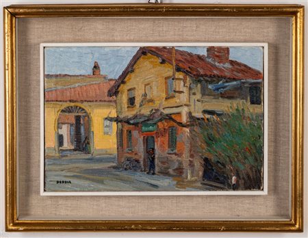 Leonildo Debbia (Serina 1907 - Bergamo 1998)  - Scorcio di Segrate, 1968