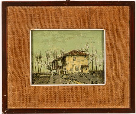 Bruna Calci (Milano 1911 - 1993)  - La cascina sul ruscello, 1968