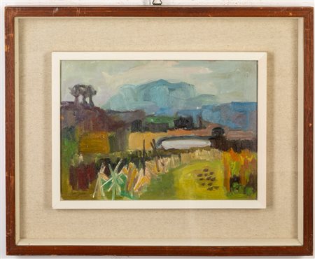 Alfredo Mantica (Senago  1903 - Broni 1996)  - Paesaggio, 1965