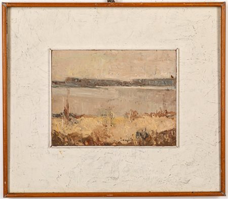 Enrico Longfils (Mantova 1914 - Rimini 1992)  - Il Pò a Governolo, 1965