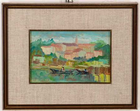 Giuseppe Grassi ( )  - La chiesa degli angeli vista dal Lago Superiore, 1967