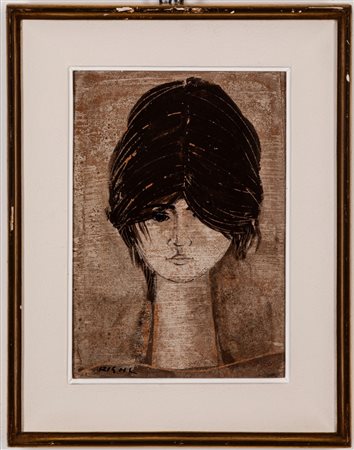 Federico Righi (1908 - 1986)  - Testa di ragazza, 1968