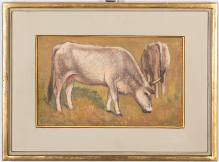 Giovanni Malesci (Vespignano 1884 - Milano 1969)  - Vacche maremmane, 1949