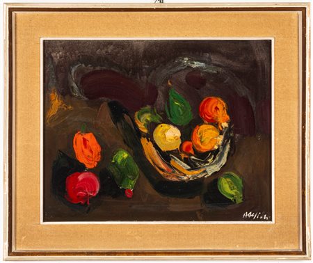Attilio Alfieri (Loreto 1904 - Milano 1992)  - Natura morta con frutta,  