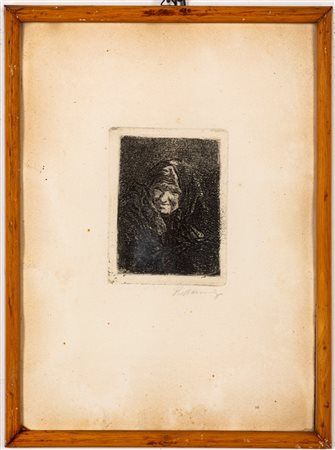 Piero Marussig (Trieste 1879 - Pavia 1937)  - Testa di vecchia,  