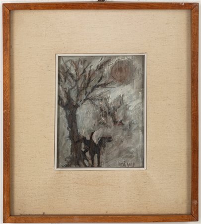 Piero Gauli (Milano 1916 - Milano 2012)  - Albero con cane, 1964