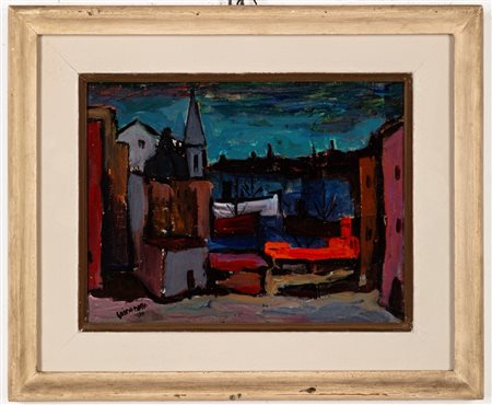 Guido Basso (Genova 1923 - 1995)  - Il porto,  