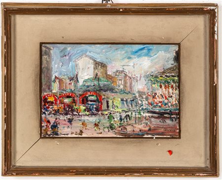 Amleto Secchia (Modena 1892 - Milano 1954)  - Circo alla fiera di Porta Genova, 1950