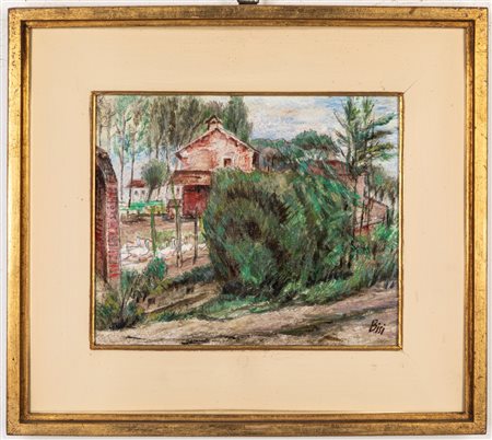 Carlo Bisi (Brescello 1890 - Reggio Emilia 1982)  - Cascina a Bolgiano, 1951