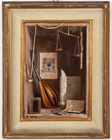 Walter Benoldi (Parma 1914 - 1985)  - Natura morta con strumenti musicali,  