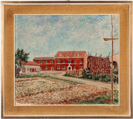 Dino Villani (Nogara 1898 - Milano 1989)  - La casa rossa (Podere Valentino), 1935