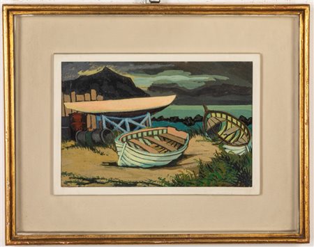 Maria Antonietta Gambaro (Genova 1929 - Milano 1981)  - Barche abbandonate, 1954