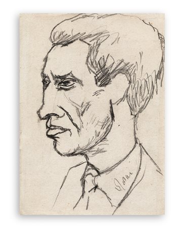 OTTONE ROSAI (1895-1957) - Ritratto di uomo di profilo, 1944