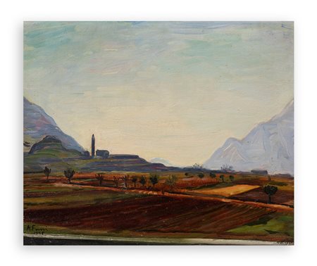 ACHILLE FUNI (1890-1972) - Senza Titolo (Paesaggio bergamasco), 1945