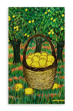 GIUSEPPE MIGNECO (1908-1997) - Cesto di limoni, 1970 circa