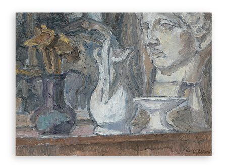 CRISTOFORO DE AMICIS (1902-1987) - Natura morta con la testa greca, 1976