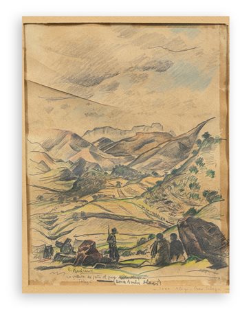 CONTARDO BARBIERI (1900-1966) - La vallata che porta al passo Falagà (Zona Amba Alagi)