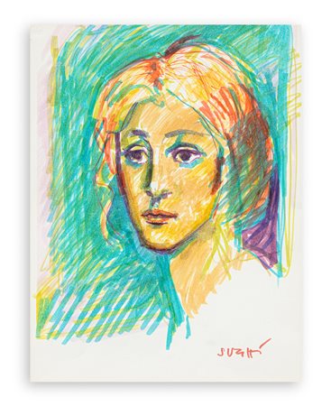 ALBERTO SUGHI (1928-2012) - Senza Titolo (Volto di donna), 1993