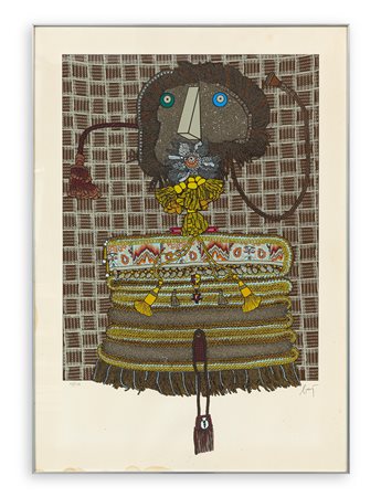 ENRICO BAJ (1924-2003) - Geneviève Premoy detta la Cavaliera Balthasar, eroina francese, 1975
