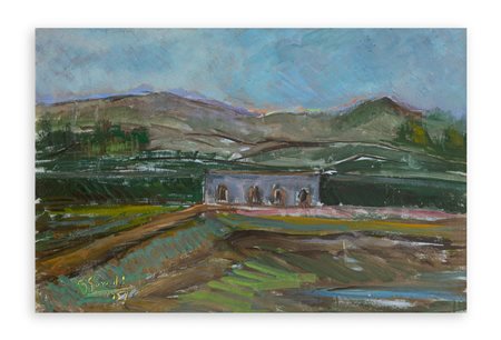 GIUSEPPE GUERRESCHI (Attivo a Cremona nel dopoguerra) - Paesaggio Toscano, 1959