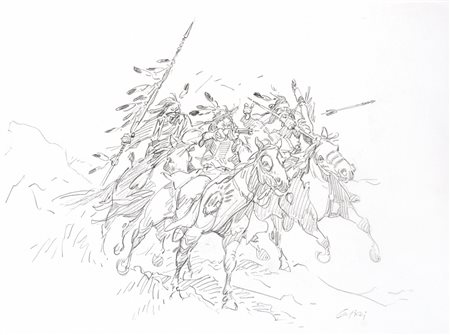 ITBozzetto matita su cartoncino cm 33,5x25,3 pubblicato a pag. 25 di Tex -...