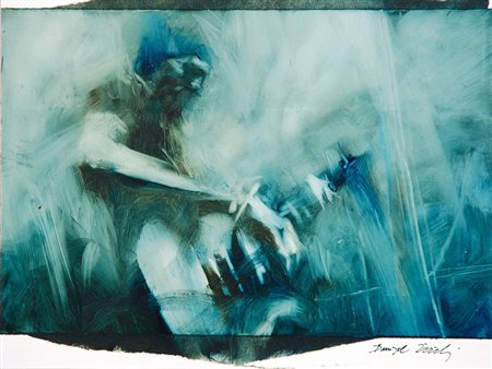 ITIllustrazione tecnica mista su carta fotografica cm 30,2x23. In eccellente...