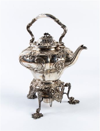 EDWARD FARRELL Tea keattle vittoriano inglese in argento  - Londra, 1844-1845