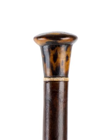  Bastone da passeggio con impugnatura  in tartaruga e avorio - Europa, XIX secolo