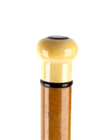  Bastone da passeggio con manico in tartaruga e avorio marino - Inghilterra o Francia, XIX secolo