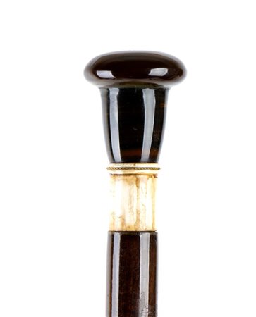  Bastone da passeggio con inserti in avorio di elefante - Italia o Inghilterra, XIX secolo