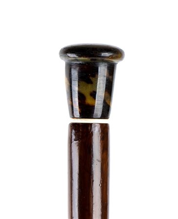  Bastone da passeggio con manico in tartaruga e avorio - Europa, XIX secolo