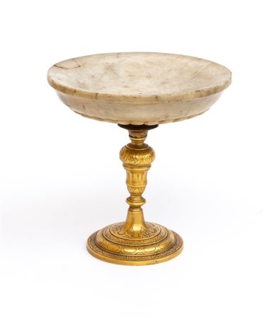  Alzata in bronzo dorato e marmo bianco - Italia, XX secolo