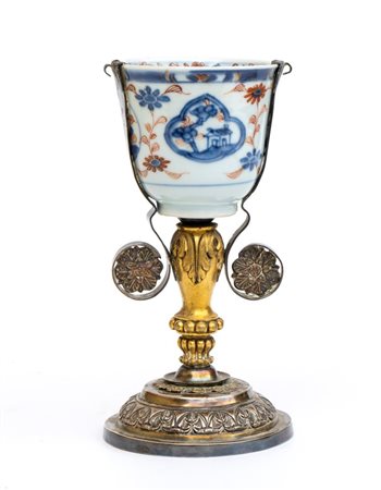  Bicchiere in porcellana montato in argento - Roma, dopo 1815
