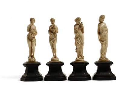  Sculture in avorio raffiguranti le quattro stagioni - Germania (?), XVII - XVIII secolo