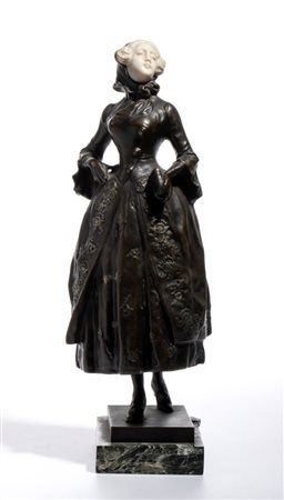 EMIL MEIER
(Vienna 1877 - 1958) Scultura in bronzo e avorio - 