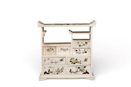  Miniatura Shibayama in avorio - Giappone, periodo Meiji, 1868-1912