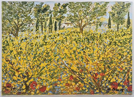 MICHELE CASCELLA "Ginestre in Toscana", 1984