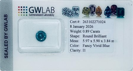 DIAMANTE NATURALE FANCY BLU VIVIDO* 0,89 CT – C51109-8