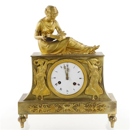 Pendola in bronzo dorato - Francia Prima metà XIX secolo Pendola in bronzo...