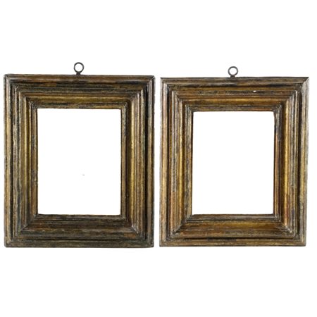 Coppia cornici Salvator Rosa - Centro Italia XVII secolo Coppia di cornici a...