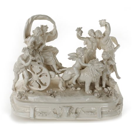 Gruppo capodimonte - Baccanale XIX secolo Gruppo in porcellana bianca...