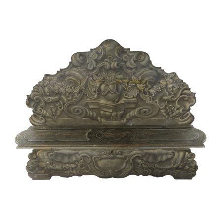 Importante panca dipinta - Marche Fine XVII secolo Panca in legno di abete...