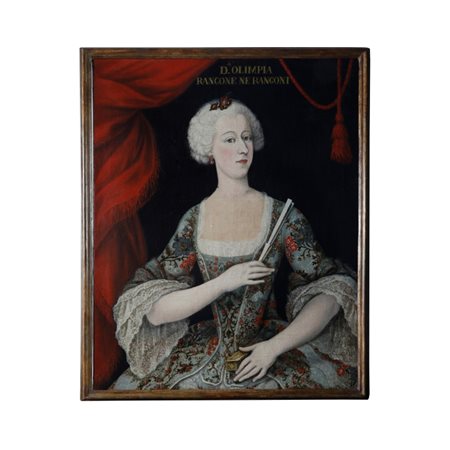 Ritratto - Emilia XVIII secolo Dipinto olio su tela raffigurante Olimpia...