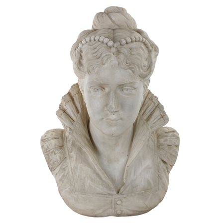 Scultura in marmo - Mezzo busto di nobildonna XIX secolo Scultura in marmo...