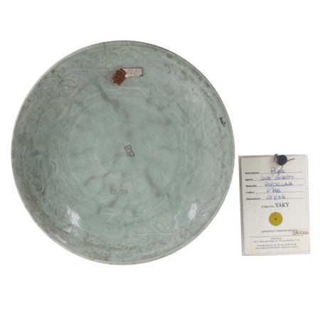 Antico piatto Qing Dynasty - Cina Piatto in porcellana Celadon a decoro...