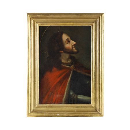 Ritratto di Santo con armatura - Scuola Veneta - XVII secolo Dipinto olio su...