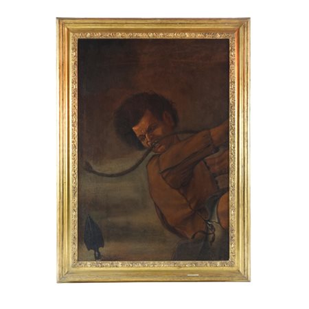 Salvator Rosa (ambito di) (1615 - 1673) Scuola romana - Figura di sgherro...