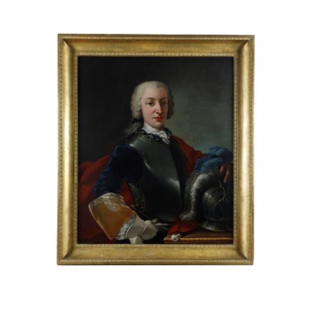 Pittore Napoletano - Ritratto di gentiluomo in armatura XVIII secolo Dipinto...