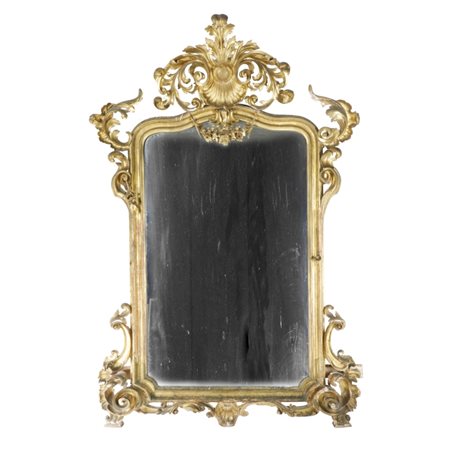 Monumentale specchiera dorata - Napoli Metà XIX secolo Monumentale specchiera...